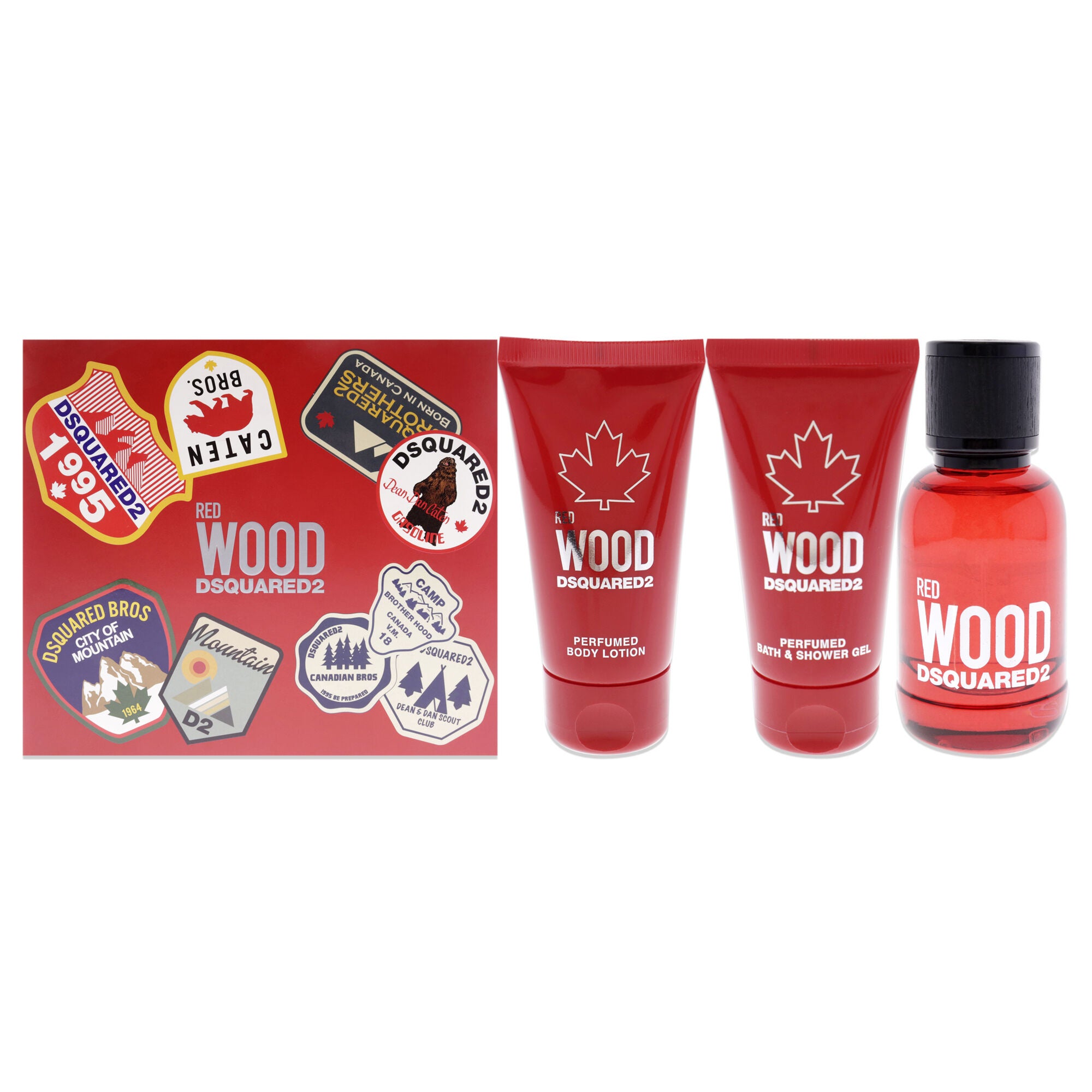 Red Wood by Dsquared2 for Women - 3 Pc Gift Set 1.7oz EDT Spray, 1.7oz Body Lotion, 1.7oz Bath and Shower Gel, See Description, hi-res image number 0