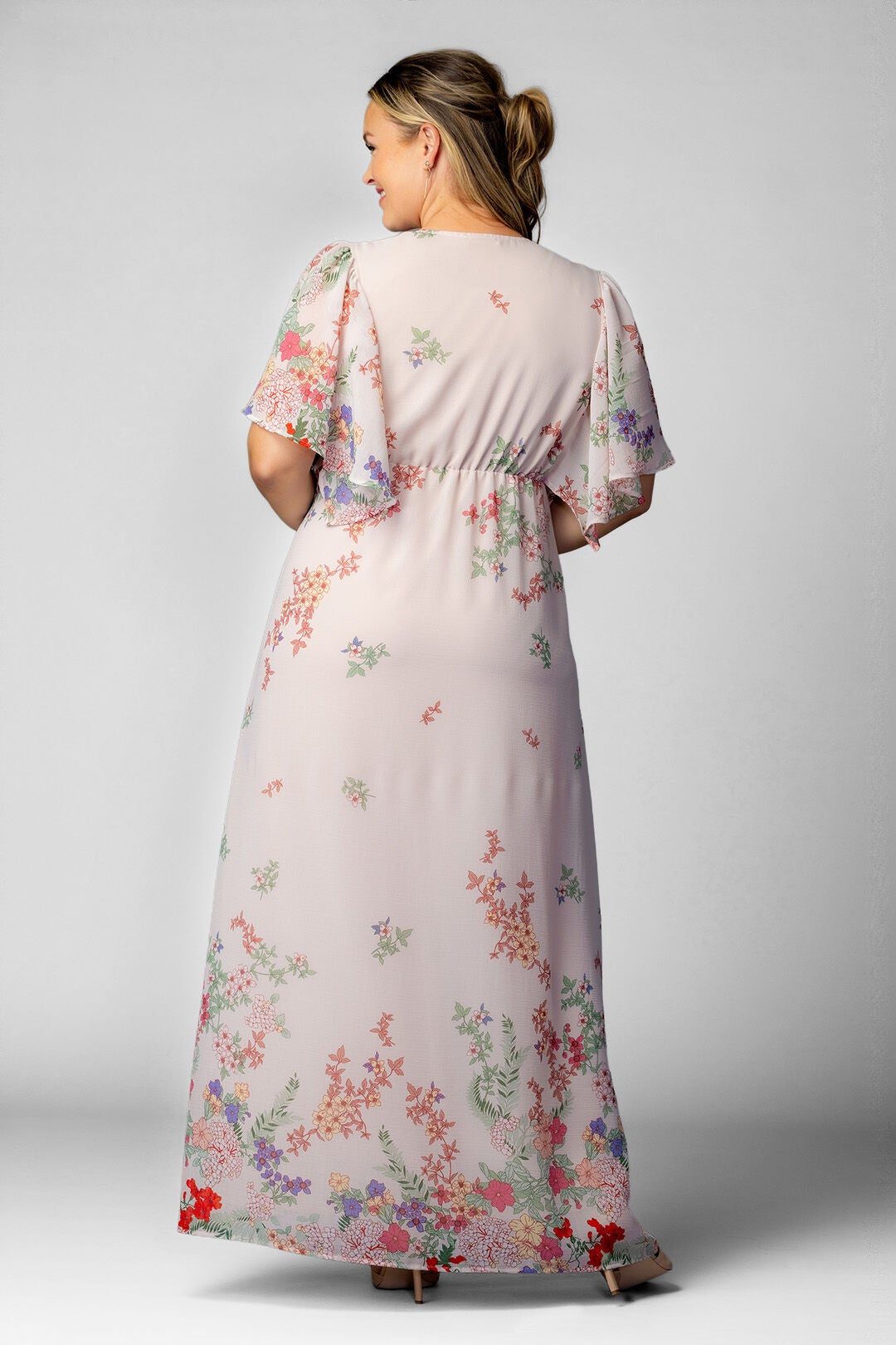 Catalina Border Print Gown, Cottage Garden Border / Cream, alternate image number 4