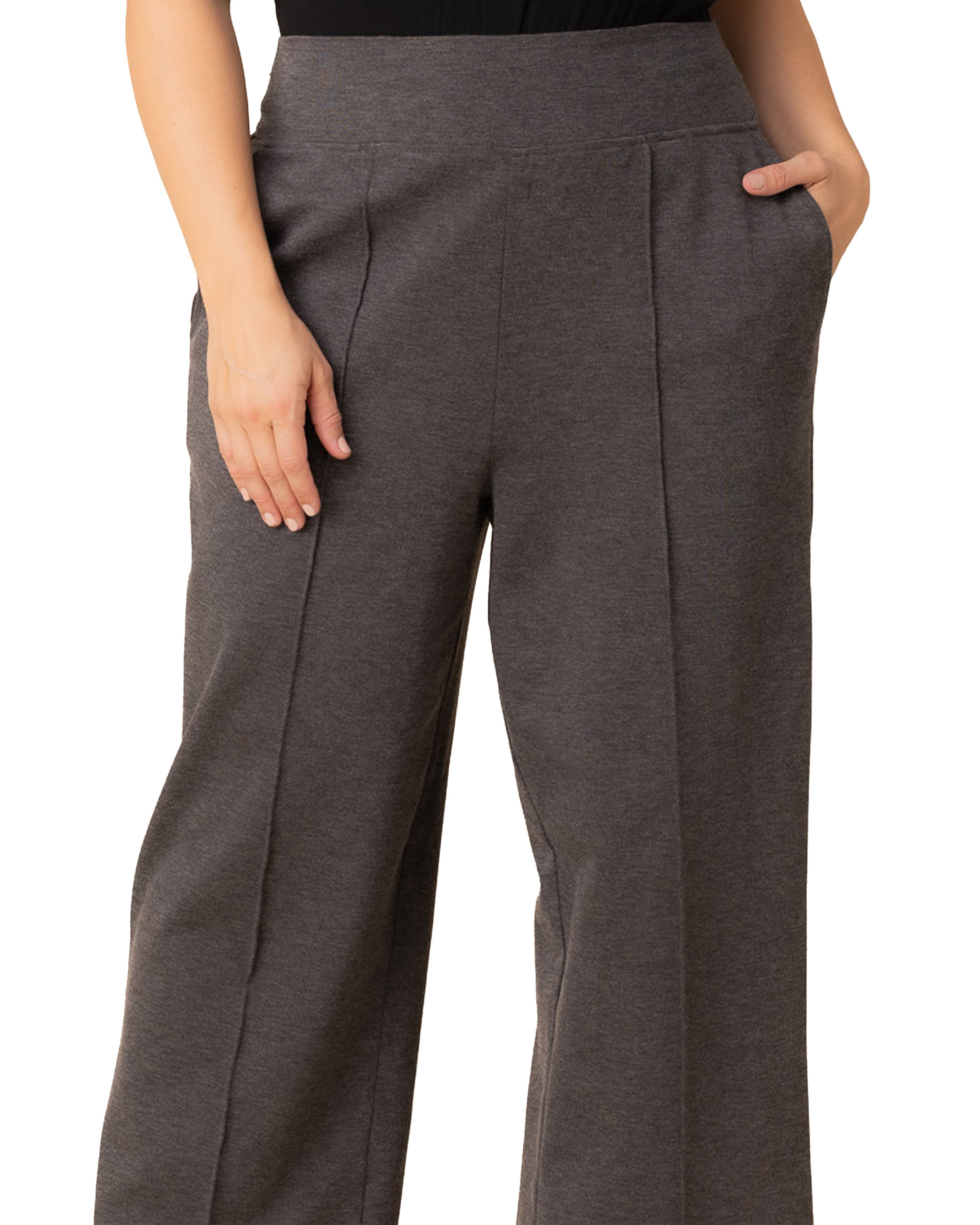 Polished Ponte Pants, CHARCOAL GREY / Charcoal Grey, alternate image number 2