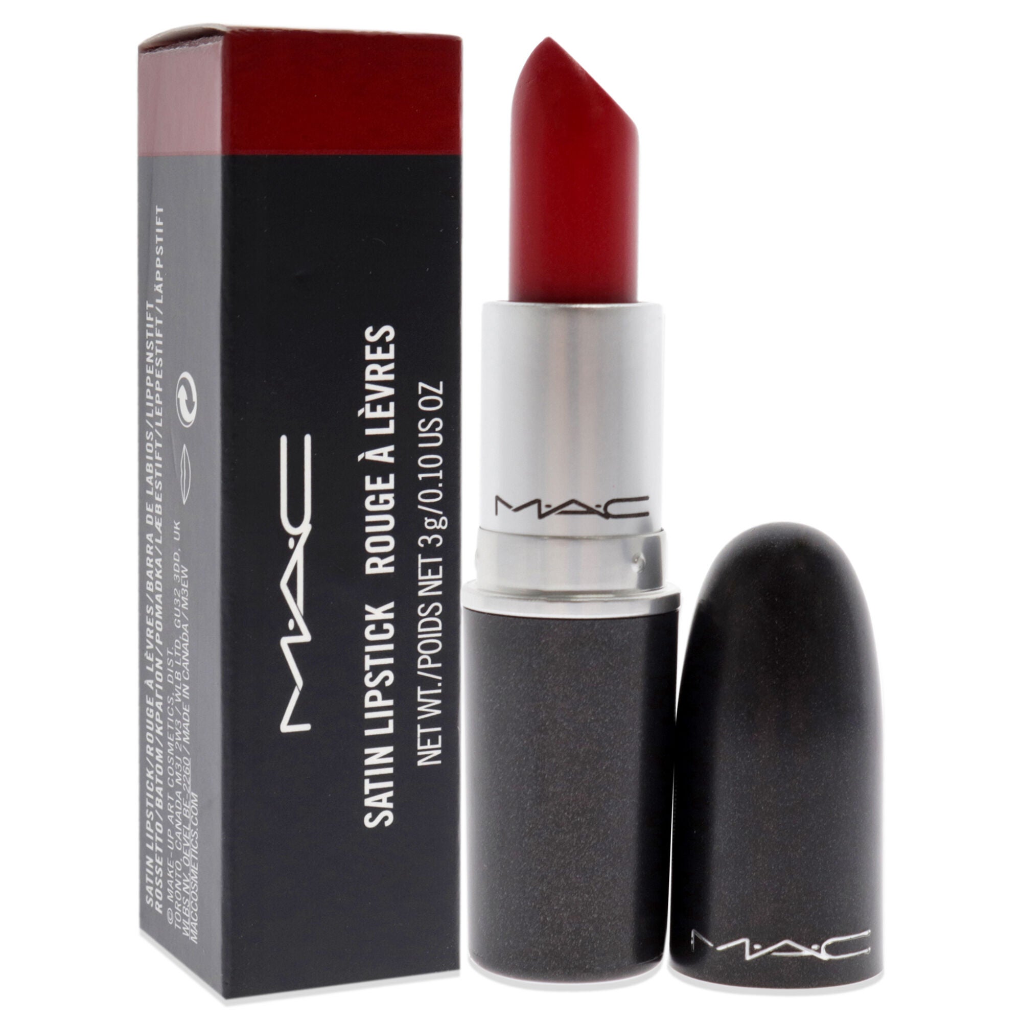 Satin Lipstick - 811 Red by MAC for Women - 0.1 oz Lipstick, , alternate image number 6