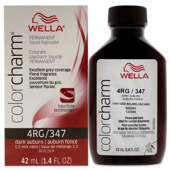 Color Charm Permanent Liquid Hair Color - 347 4RG Dark Auburn by Wella for Unisex - 1.42 oz Hair Color, NA, hi-res image number null