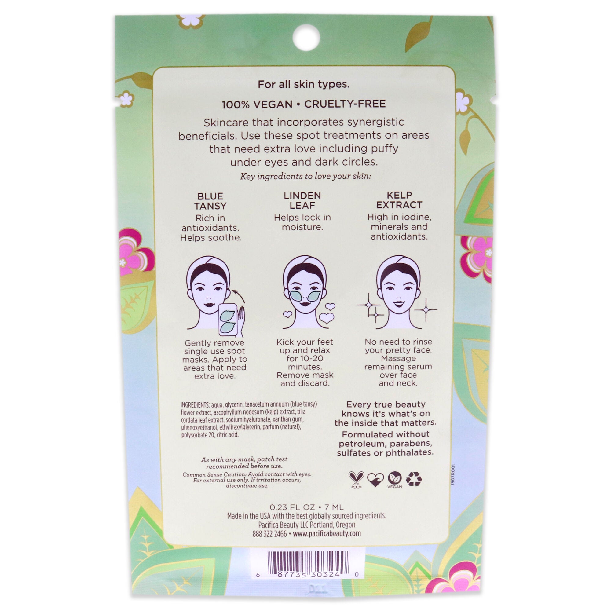 Leave Pretty Anti-Puff Eye Patches by Pacifica for Unisex - 1 Pair Mask, See Description, alternate image number 1