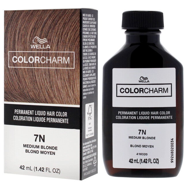 Color Charm Permanent Liquid Hair Color - 7N Medium Blonde by Wella for Unisex - 1.42 oz Hair Color, NA, alternate image number null