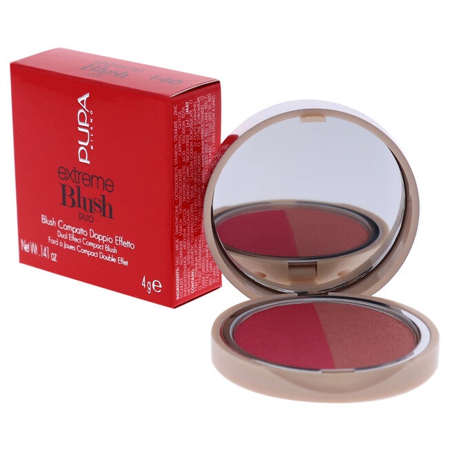 Extreme Blush Duo - 140 Radiant Flamingo - Glow Creamy by Pupa Milano for Women - 0.141 oz Blush, NA, alternate image number null