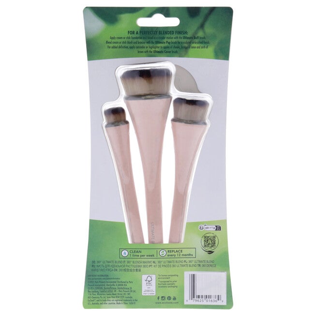 360 Ultimate Blend Brush Kit by Ecotools for Women - 3 Pc Ultimate Buff Brush, Ultimate Pop Brush, Ultimate Cover Brush, See Description, alternate image number 1