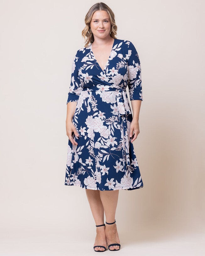Signature Print Wrap Dress, Lily Peony Print, alternate image number null