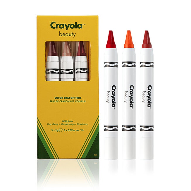 Crayola Crayon Trio - Wild Fruits by Crayola for Women - 3 x 0.07 oz Lipstick Very Cherry, Mango Tango, Strawberry, , alternate image number null