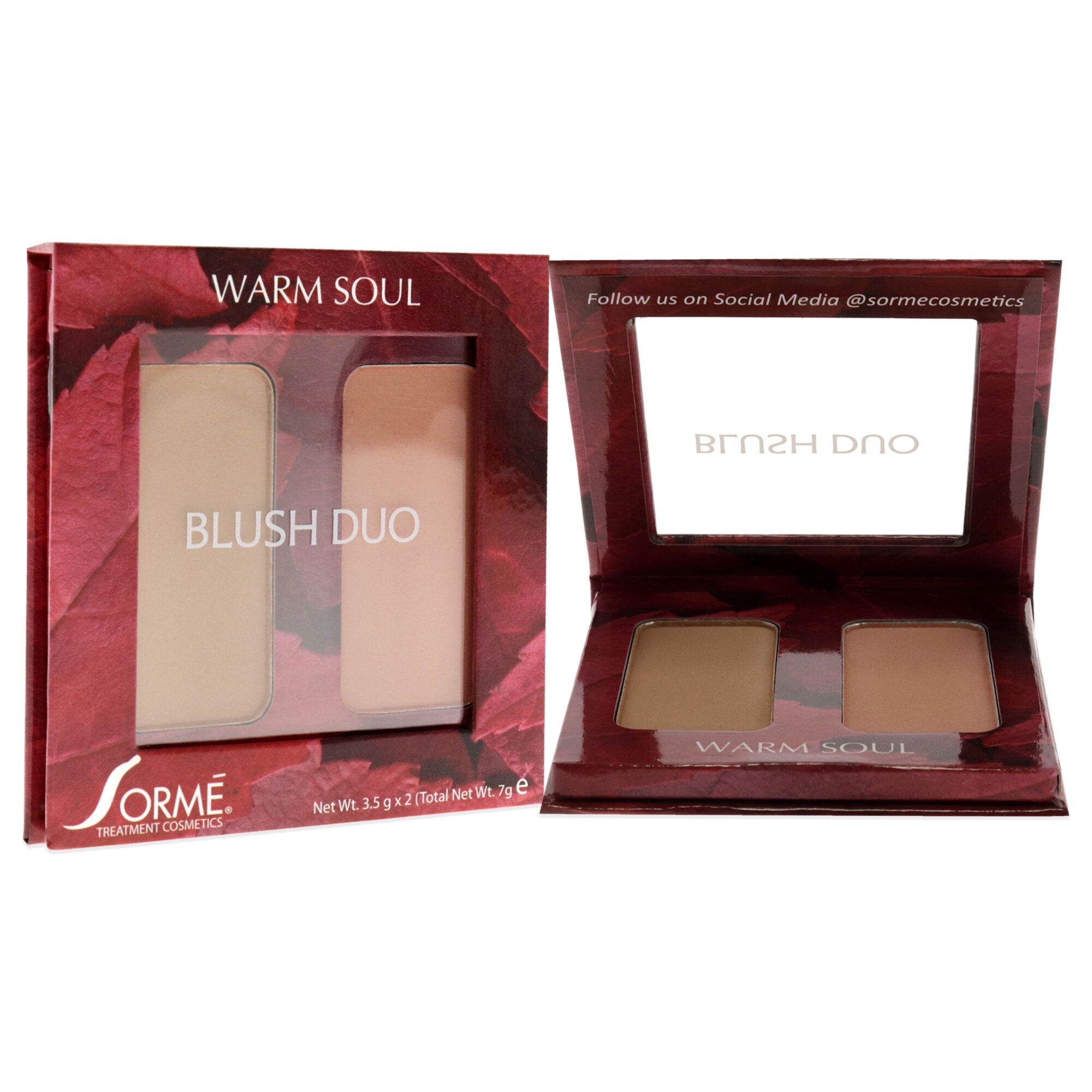 Blush Duo Compacts - Warm Soul by Sorme Cosmetics for Women - 2 x 0.12 oz Blush, See Description, alternate image number 2