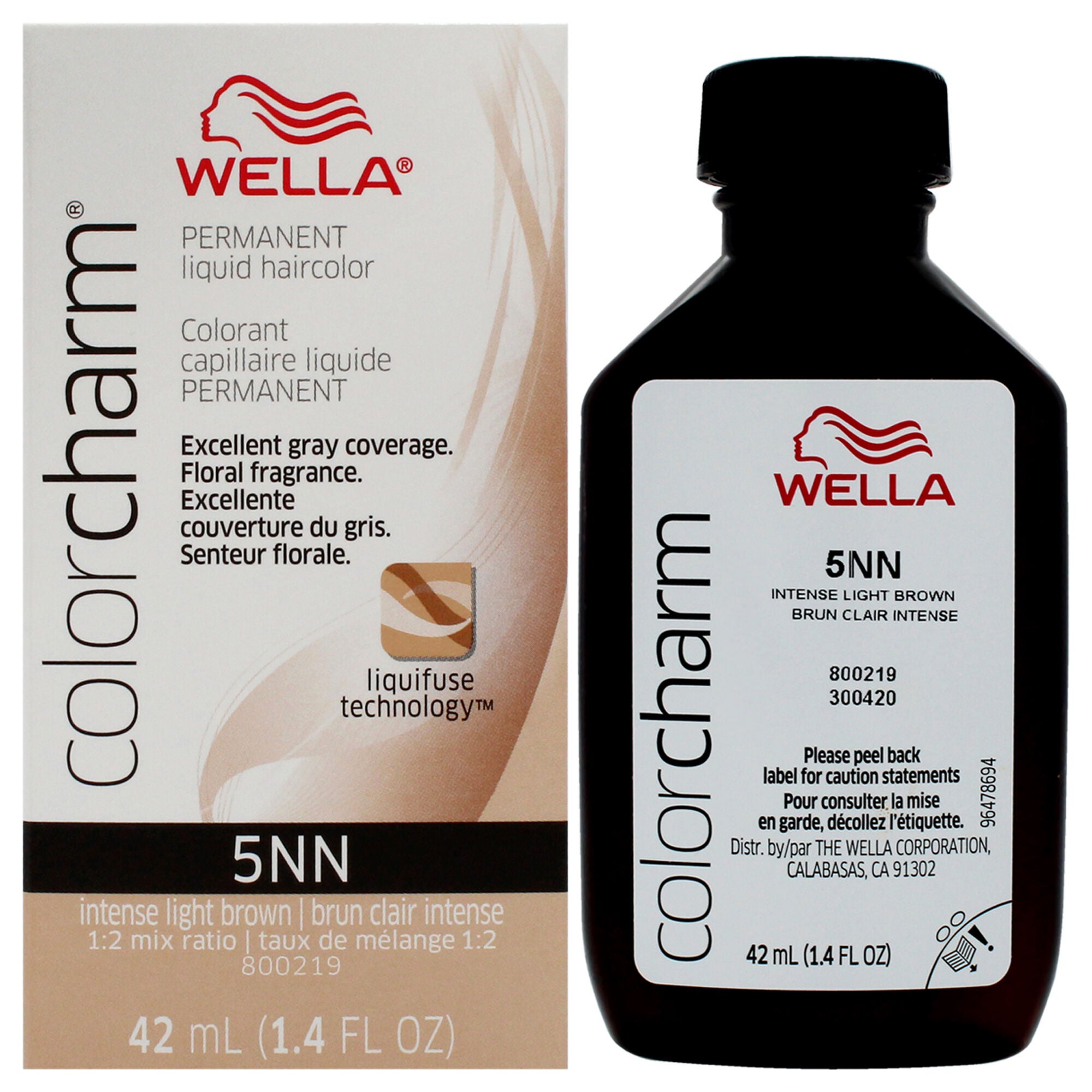 Color Charm Permanent Liquid Hair Color - 5NN Intense Light Brown by Wella for Unisex - 1.42 oz Hair Color, See Description, hi-res image number 0