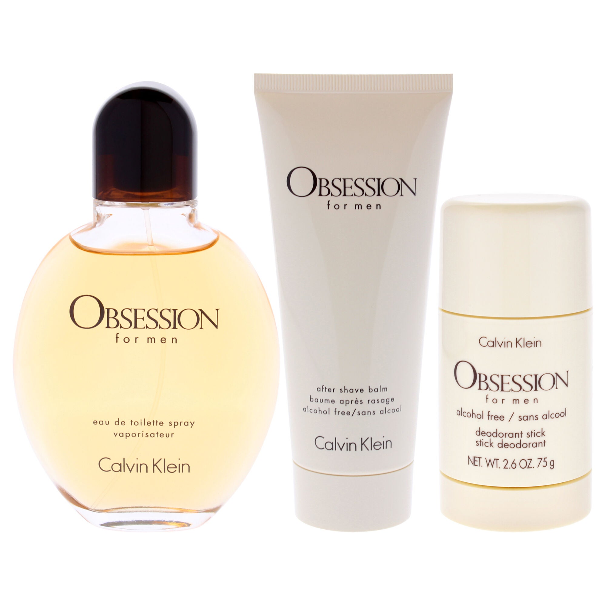 Obsession by Calvin Klein for Men - 3 Pc Gift Set 4oz EDT Spray, 2.6oz Deodorant Stick, 3.3oz After Shave Balm, See Description, alternate image number 4