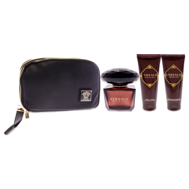 Versace Crystal Noir by Versace for Women - 4 Pc Gift Set - 3oz EDT Spray, 3.4oz Bath and Shower Gel, 3.4oz Body Lotion, Bag, , alternate image number null