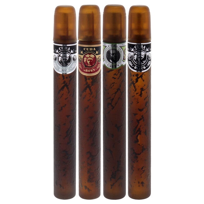 Cuba America by Cuba for Men - 4 Pc Gift Set 1.17oz EDT Spray Black, 1.17oz EDT Spray Green, 1.17oz EDT Spray Brown, 1.17oz EDT Spray Grey, NA, alternate image number null