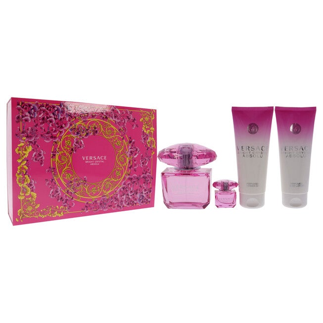 Bright Crystal Absolu by Versace for Women - 4 Pc Gift Set 3oz EDP Spray, 5ml EDP Spray Mini, 3.4oz Shower Gel, 3.4oz Body Lotion, NA, alternate image number null