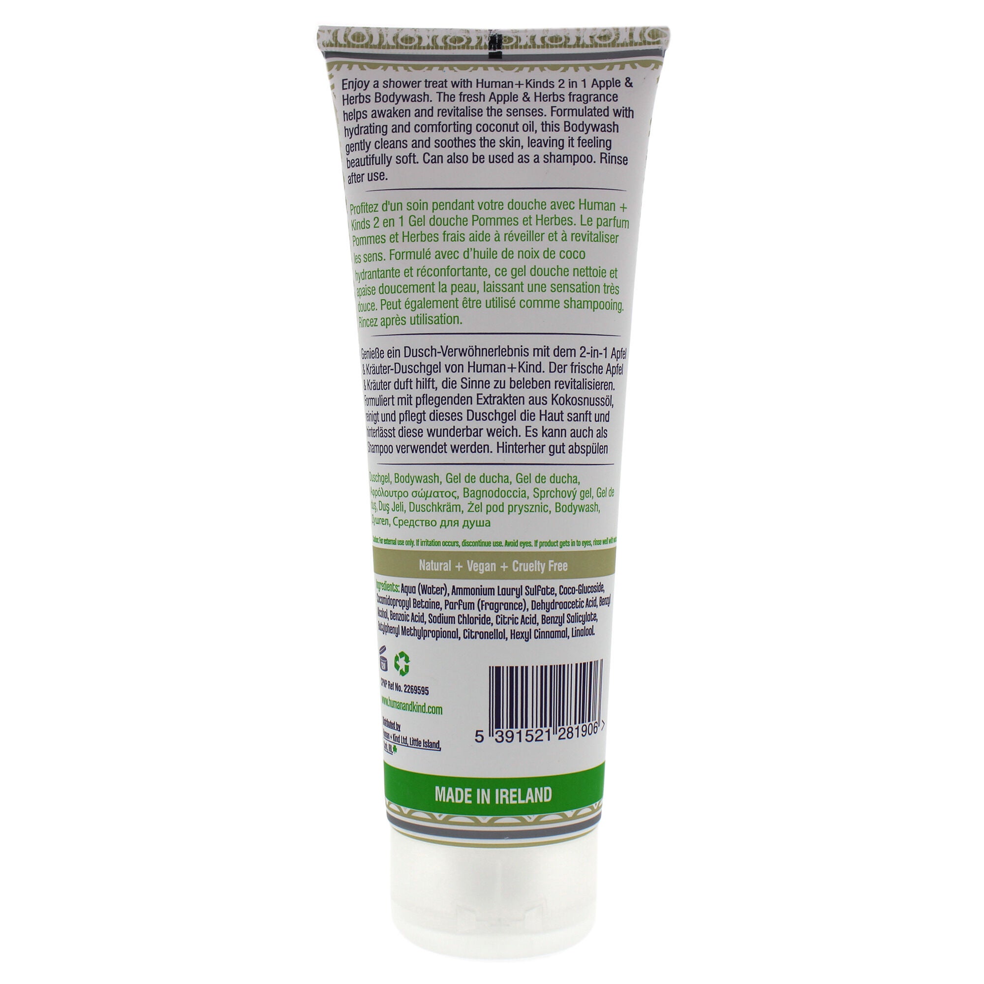 Body Wash - Apple and Herbs by Human+Kind for Unisex - 8.45 oz Body Wash, See Description, alternate image number 2