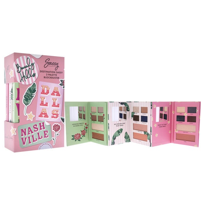 Destination Sassy 3 Palette Blockbuster Kit by Savannah Chrisley for Women - 3 Pc Palette - Nashville, Palette - Beverly Hills, Palette - Dallas, NA, alternate image number null