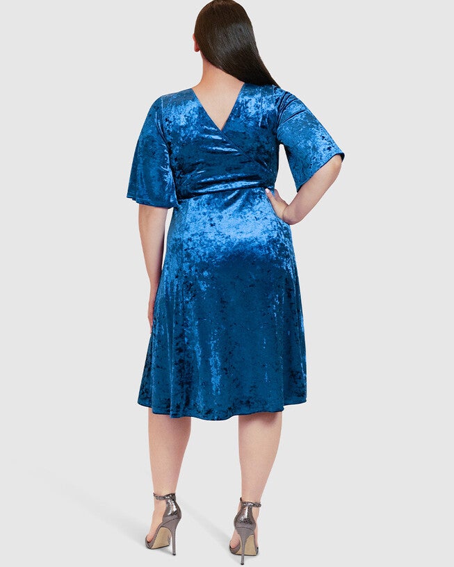 Fit and Flair Velvet Dress, , alternate image number 3