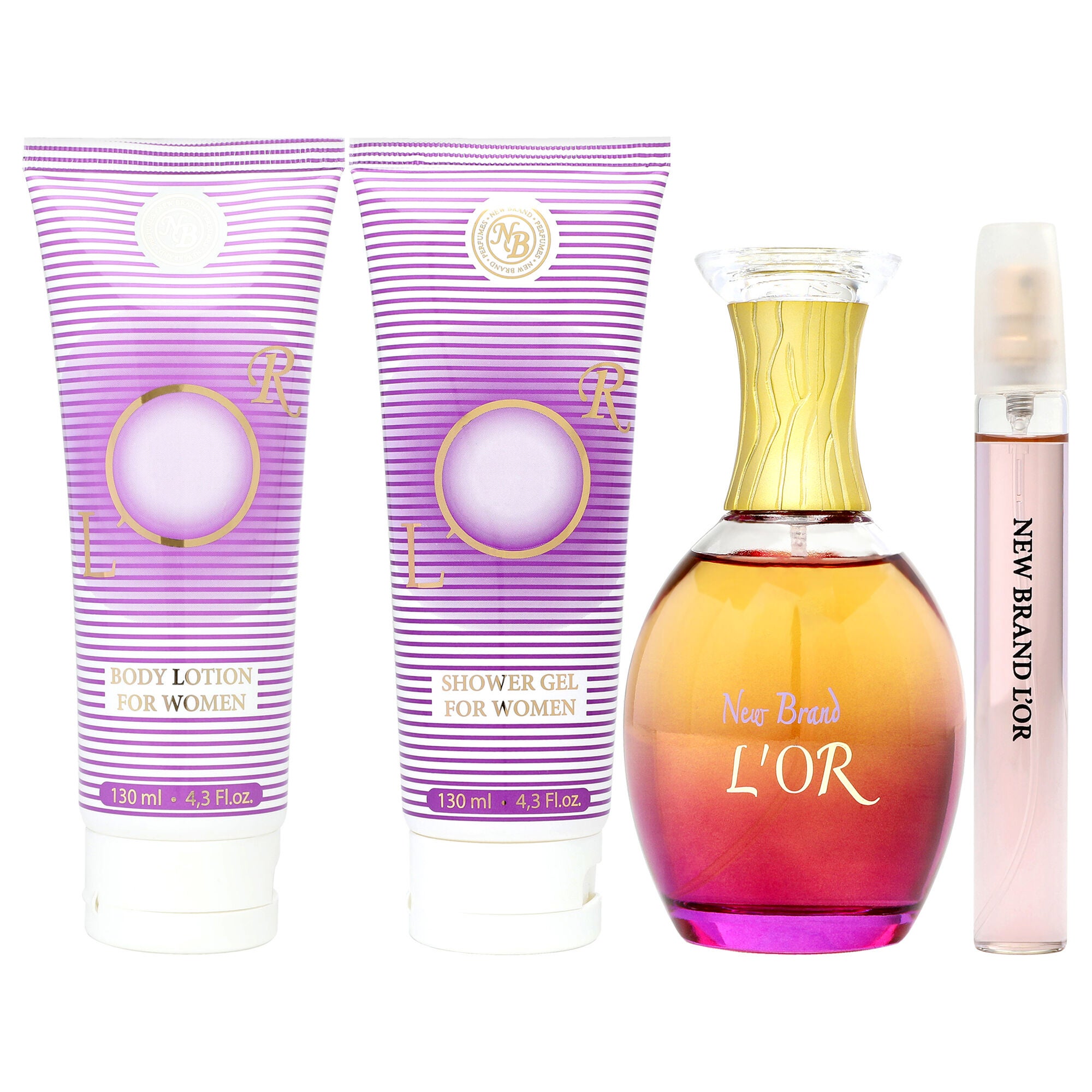Lor by New Brand for Women - 4 Pc Gift Set 3.3oz EDP Spray, 0.5oz EDP Spray, 4.3oz Shower Gel, 4.3oz Body Lotion, See Description, alternate image number 4