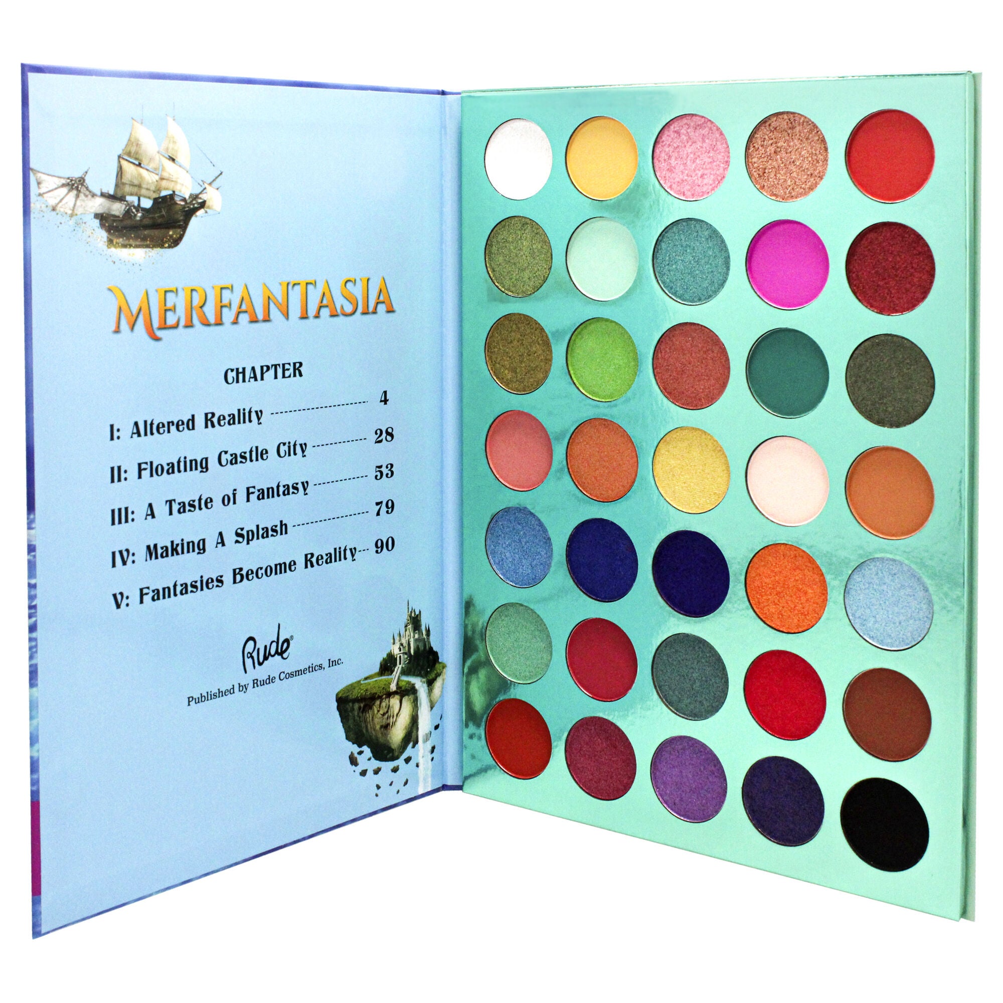 Merfantasia 35 Eyeshadows Palette - Book 8 by Rude Cosmetics for Women - 1.34 oz Eye Shadow, See Description, alternate image number 3