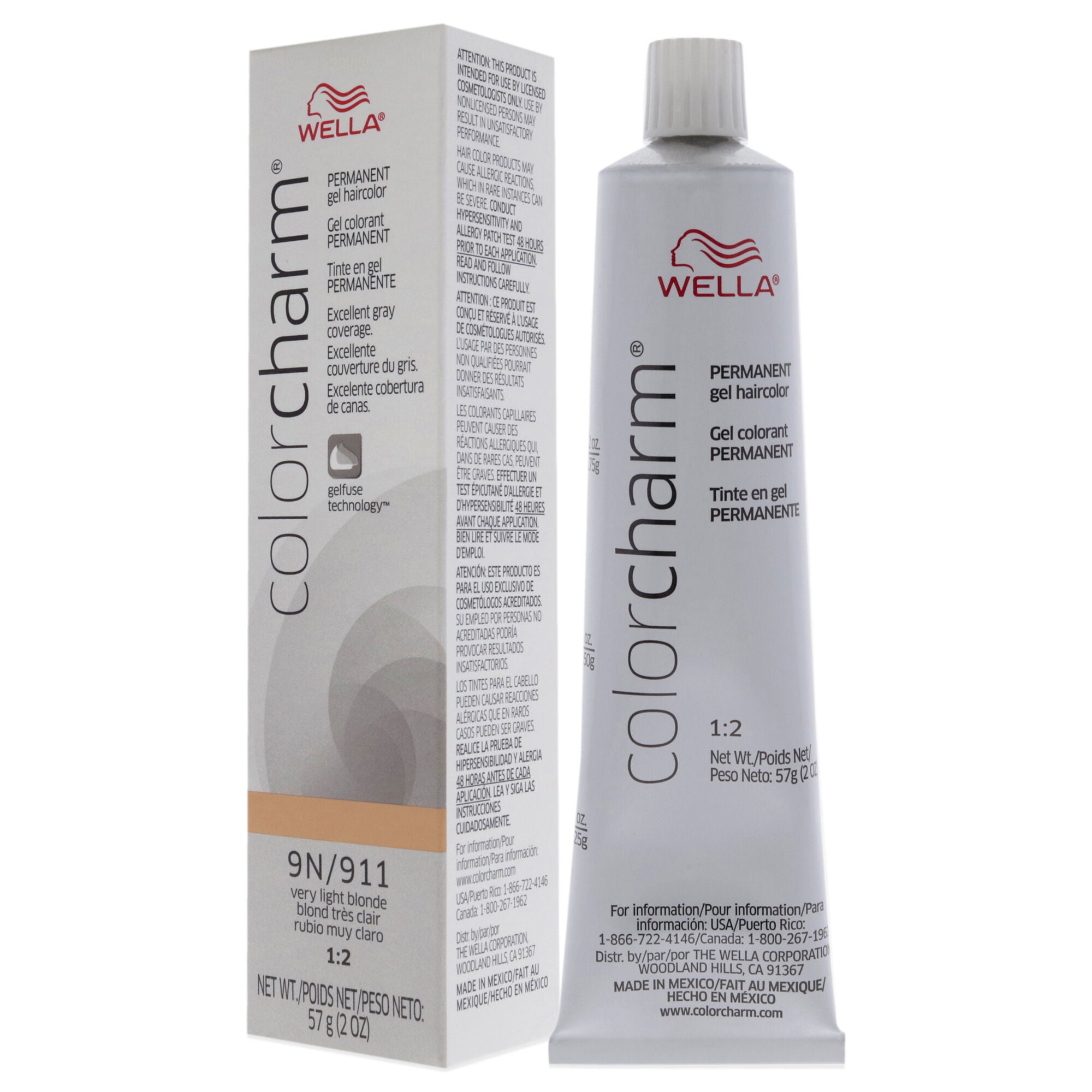 Color Charm Permanent Hair Color Gel - 911 9N Very Light Blonde by Wella for Unisex -2 oz Hair Color, , alternate image number 7