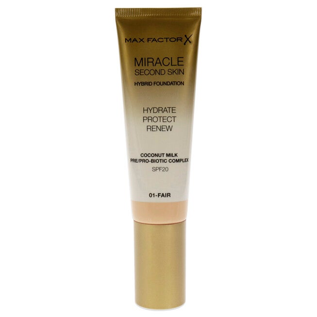 Miracle Second Skin Foundation SPF 20 - 01 Fair by Max Factor for Women - 1.01 oz Foundation, NA, hi-res image number null