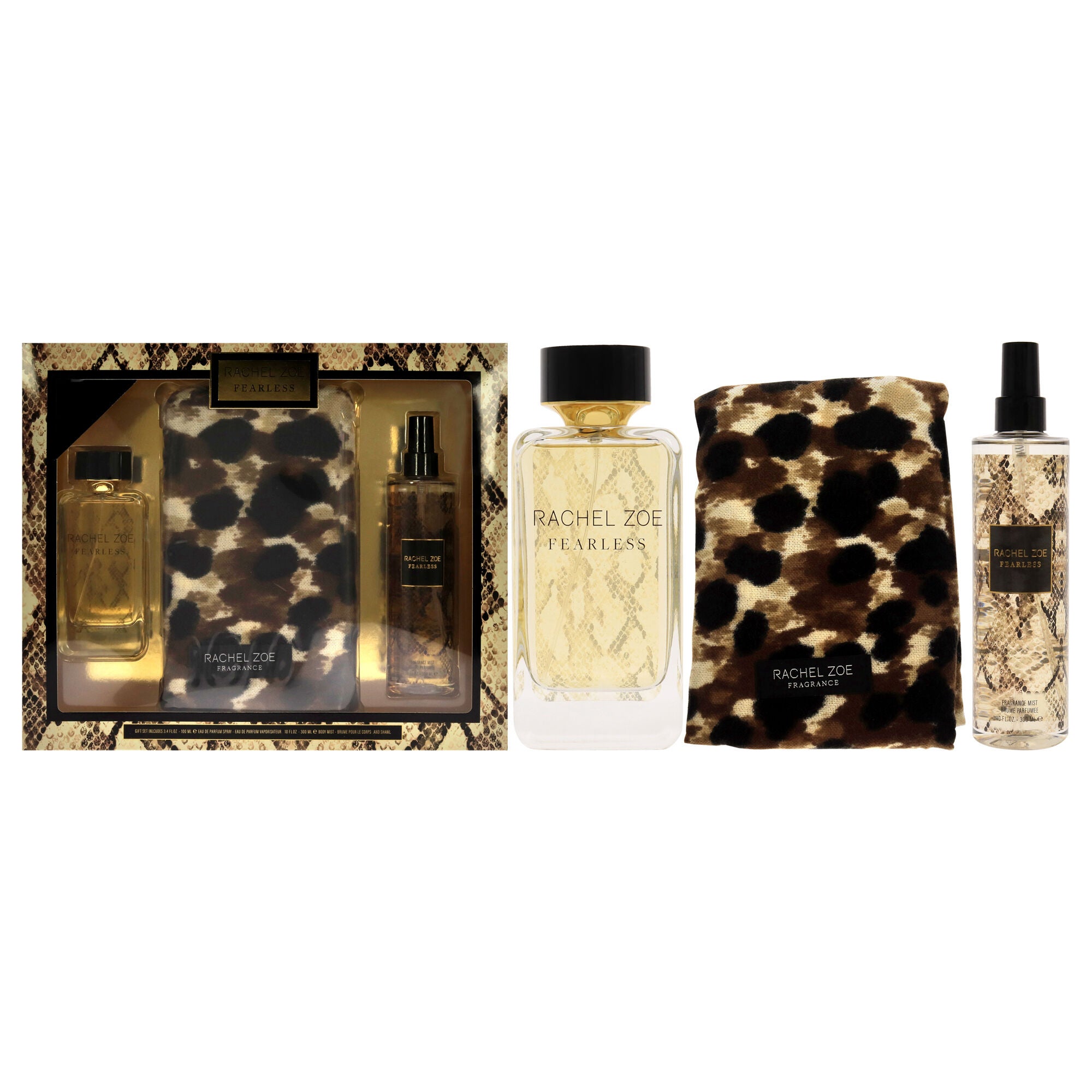 Fearless by Rachel Zoe for Women - 3 Pc Gift Set 3.4oz EDP Spray, 10oz Body Mist, Scarf, See Description, hi-res image number 0