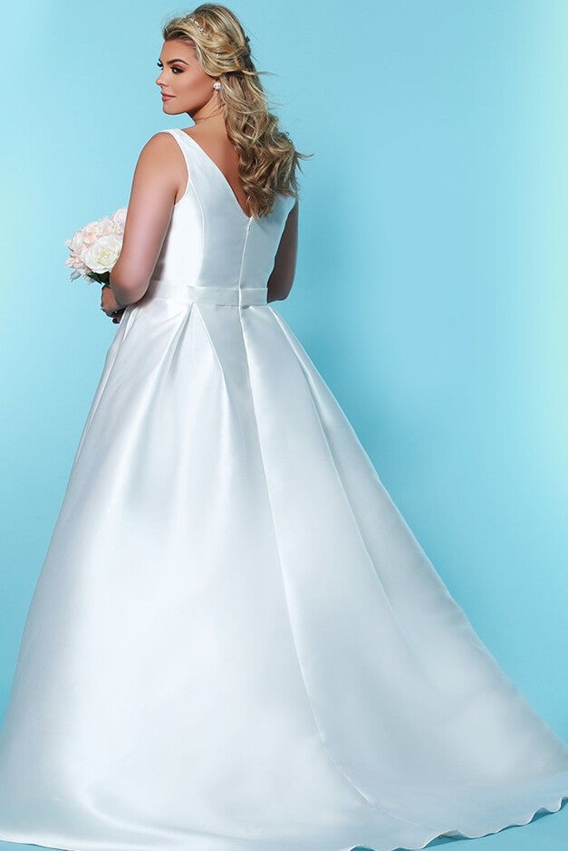 Jayne Wedding Dress Plus Size Satin Bridal Dress with Pockets, , alternate image number null