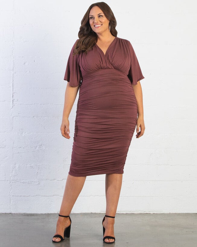 Rumor Ruched Dress, Rosewood, hi-res image number null