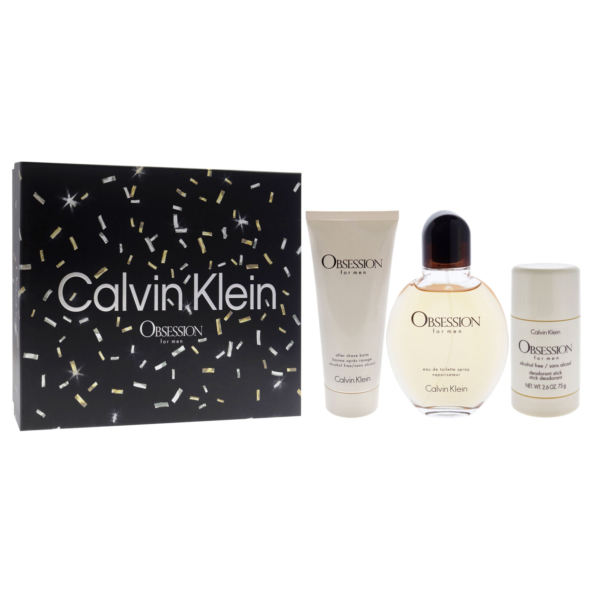 Obsession by Calvin Klein for Men - 3 Pc Gift Set 4oz EDT Spray, 2.6oz Deodorant Stick, 3.3oz After Shave Balm, See Description, alternate image number 2