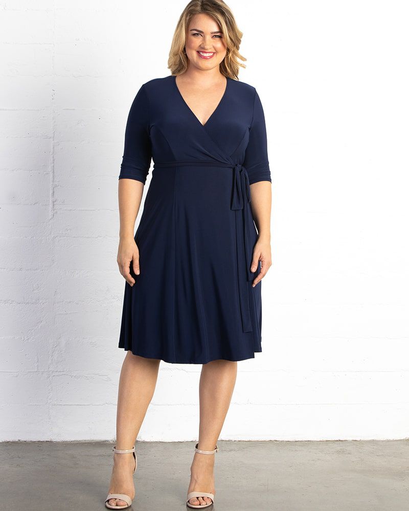 Essential Wrap Dress, Nouveau Navy, alternate image number 2