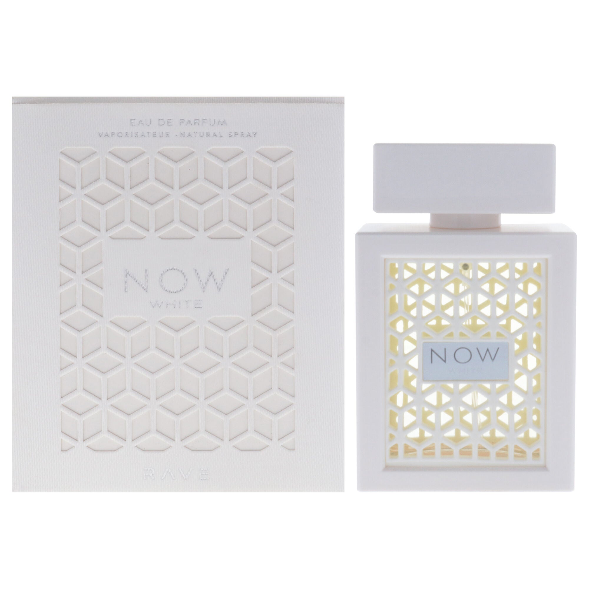 Rave Now White by Lattafa for Unisex - 3.4 oz EDP Spray, Clear, hi-res image number 0