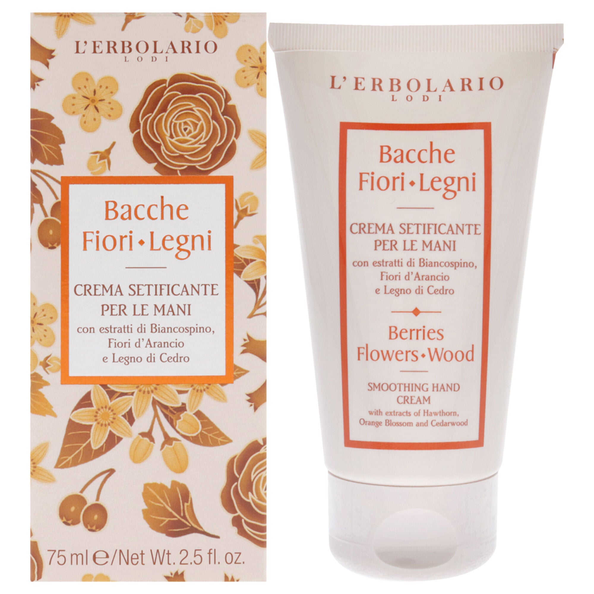 Berries Flowers Wood Smoothing Hand Cream by LErbolario for Unisex - 2.5 oz Cream, See Description, hi-res image number 0
