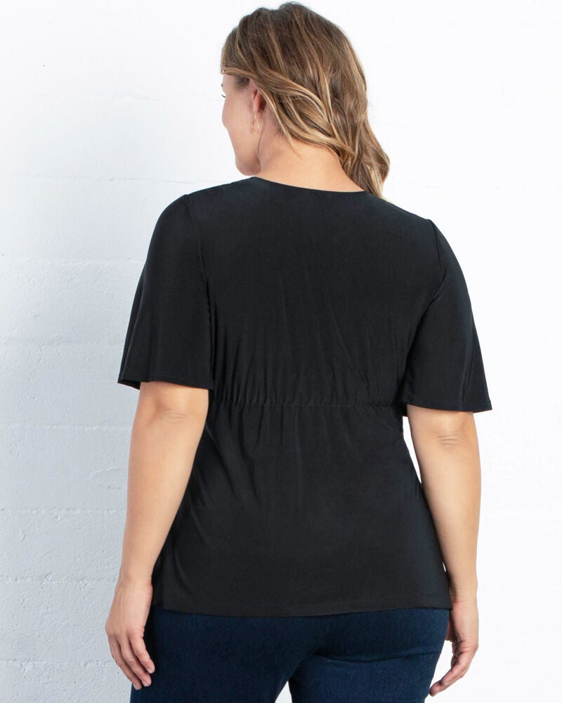 Abby Twist Front Top, Black Noir, alternate image number 2