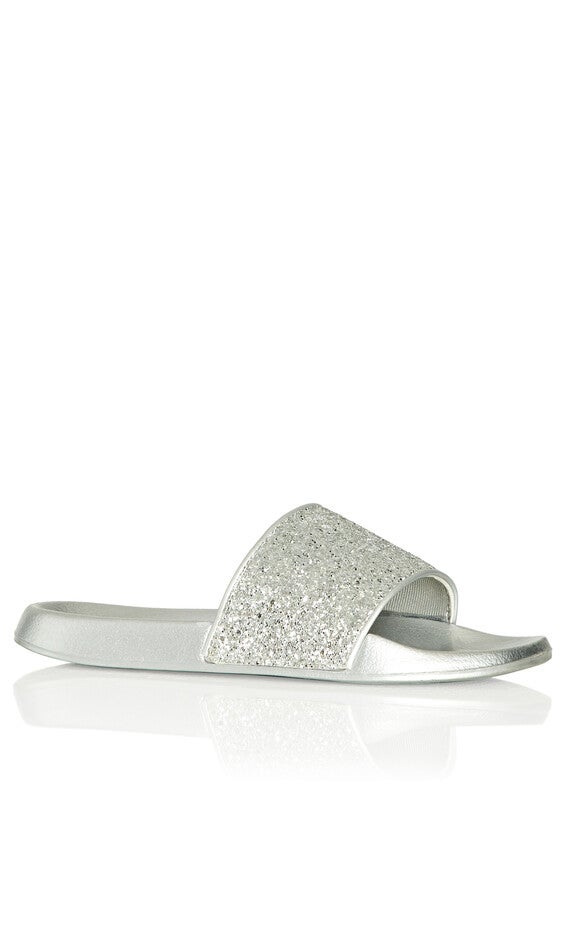 WIDE FIT Sally Sparkle Slide - silver, Silver, hi-res image number null