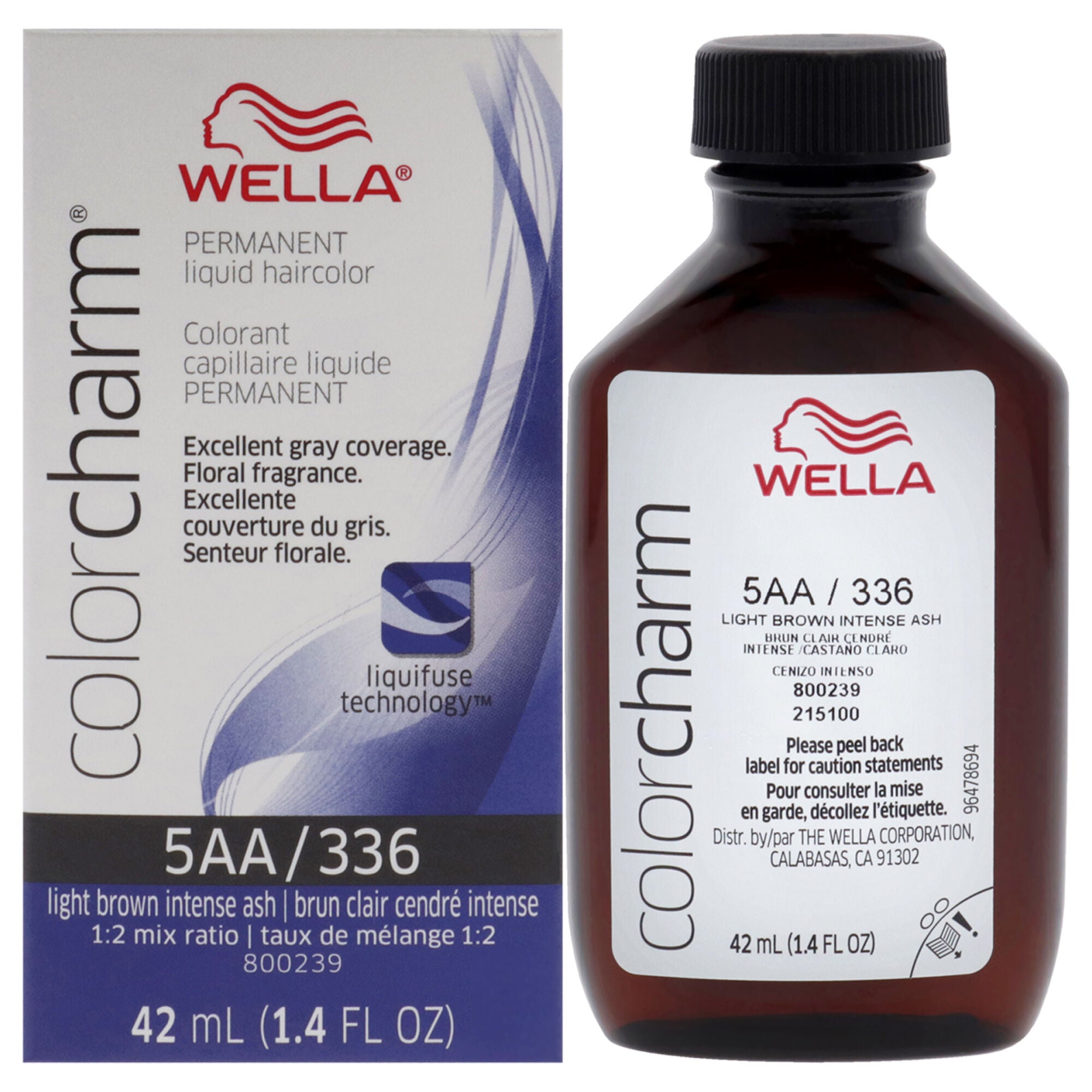 Color Charm Permanent Liquid Hair Color - 336 5AA Light Drab Brown by Wella for Unisex - 1.42 oz Hair Color, See Description, hi-res image number 0