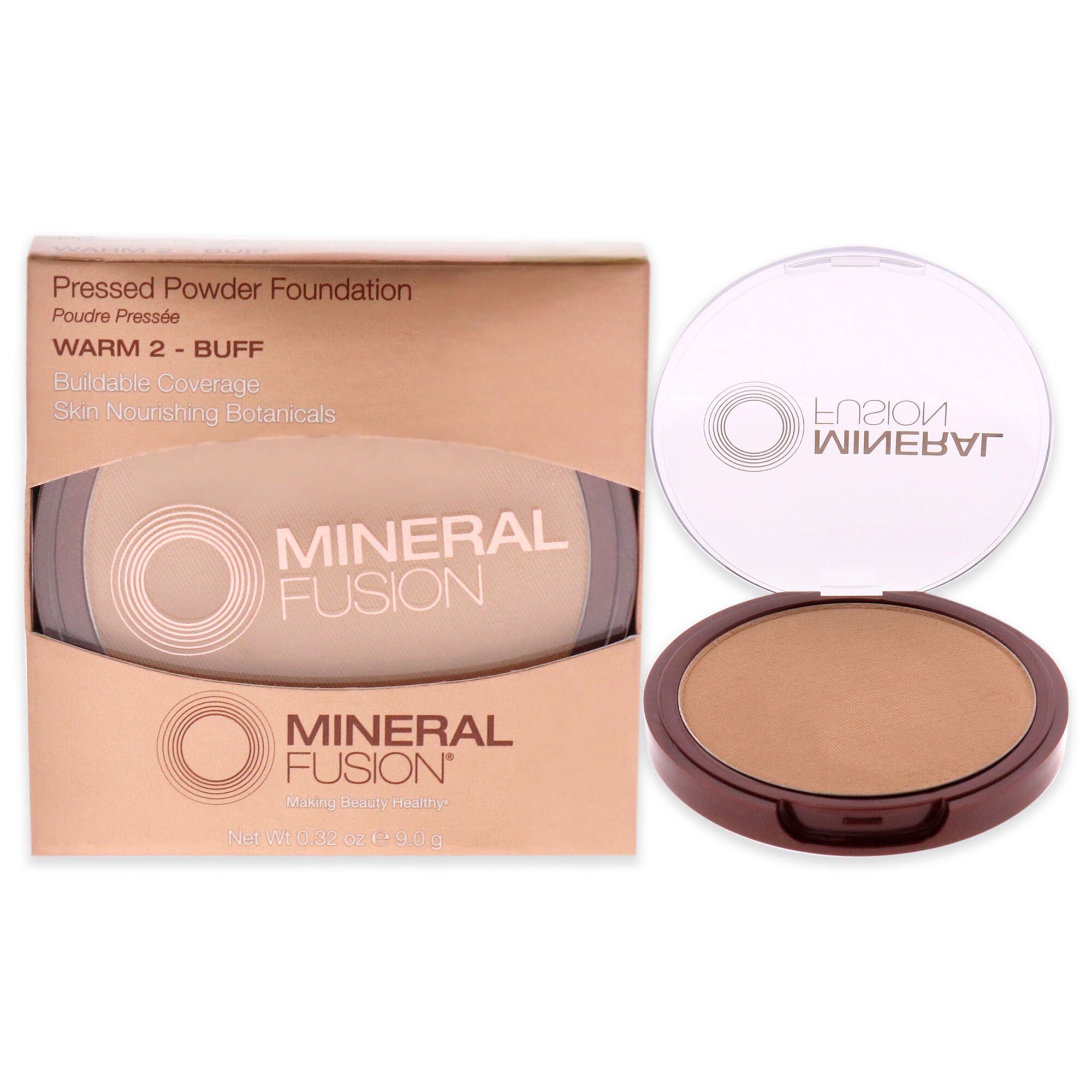 Pressed Powder Foundation - 02 Warm by Mineral Fusion for Women - 0.32 oz Foundation, See Description, hi-res image number 0