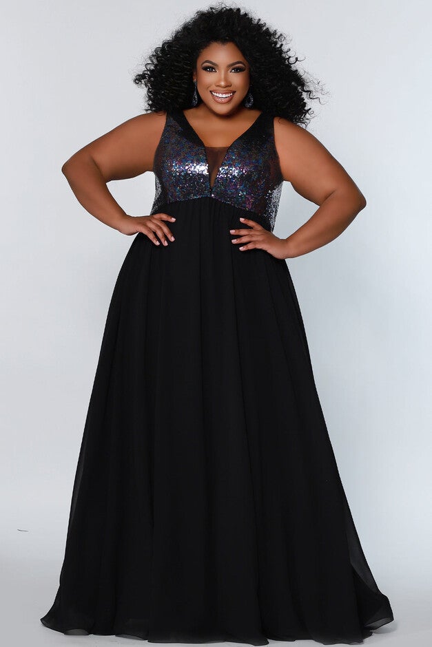 In The Stars Formal Dress Chiffon Multi Color Sequin Dress Size 14 | Woman Within In The Stars Formal Dress Chiffon Multi Color Sequin Dress Size 14 | Woman Within