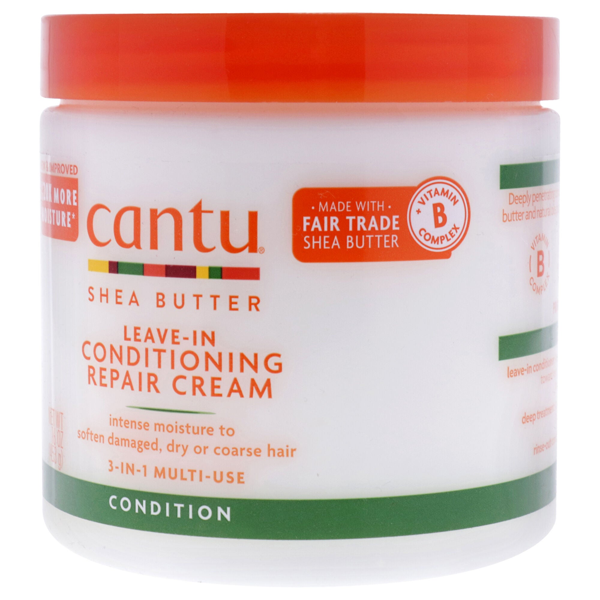 Shea Butter Leave In Conditioning Repair Cream by Cantu for Unisex - 16 oz Conditioner, See Description, hi-res image number 0