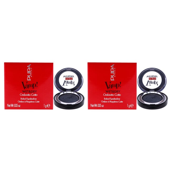 Vamp! Wet and Dry Baked Eyeshadow - 305 Anthracite Grey by Pupa Milano for Women - 0.035 oz Eye Shadow - Pack of 2, NA, hi-res image number null