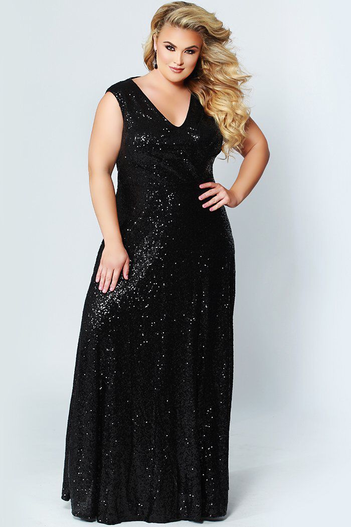 Woman within special occasion dresses shop
