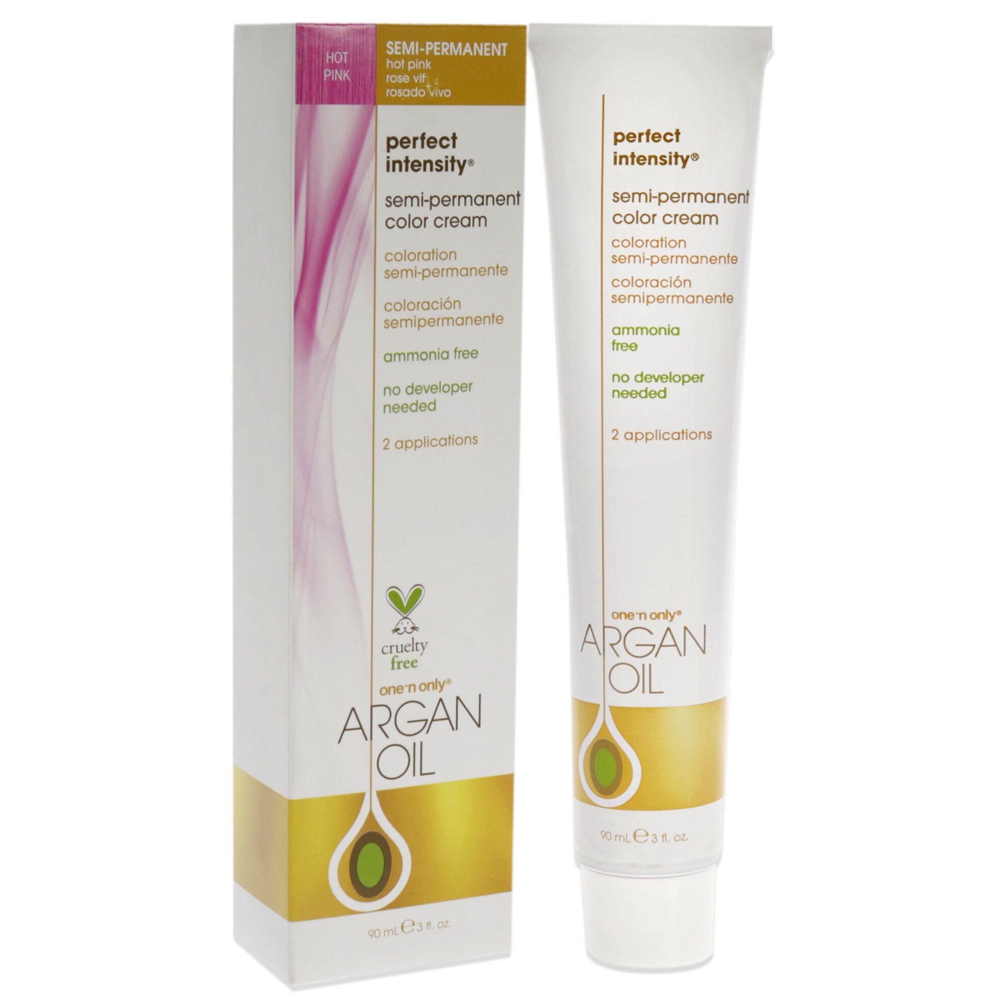 Argan Oil Perfect Intensity Semi-Permanent Color Cream - Hot Pink by One n Only for Unisex - 3 oz Hair Color, See Description, alternate image number 2
