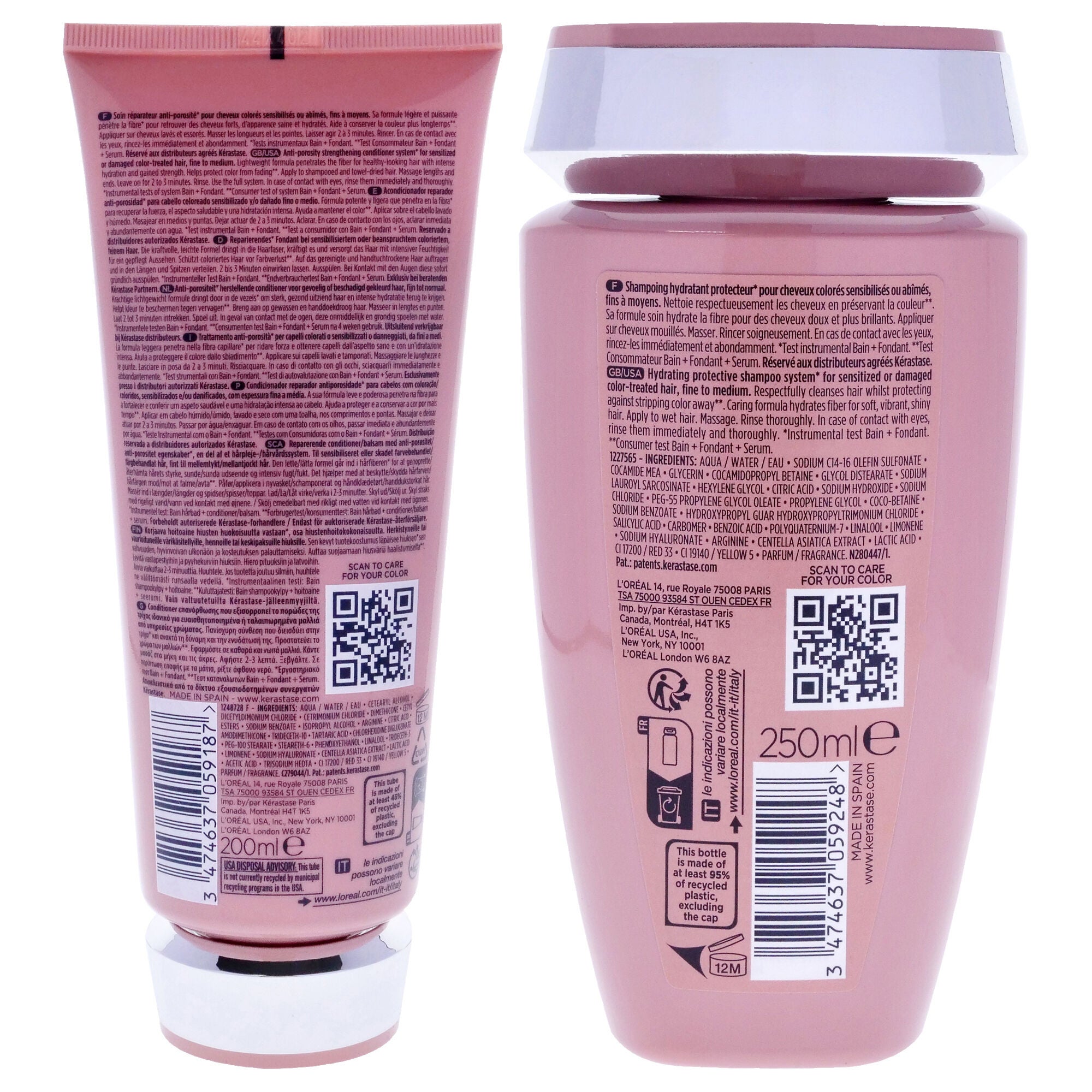 Chroma Absolu Kit by Kerastase for Unisex - 2 Pc Kit 6.8oz Chroma Absolu Fondant Cica Conditioner, 8.4oz Chroma Absolu Moisturizing Protective System Shampoo, White, alternate image number 2