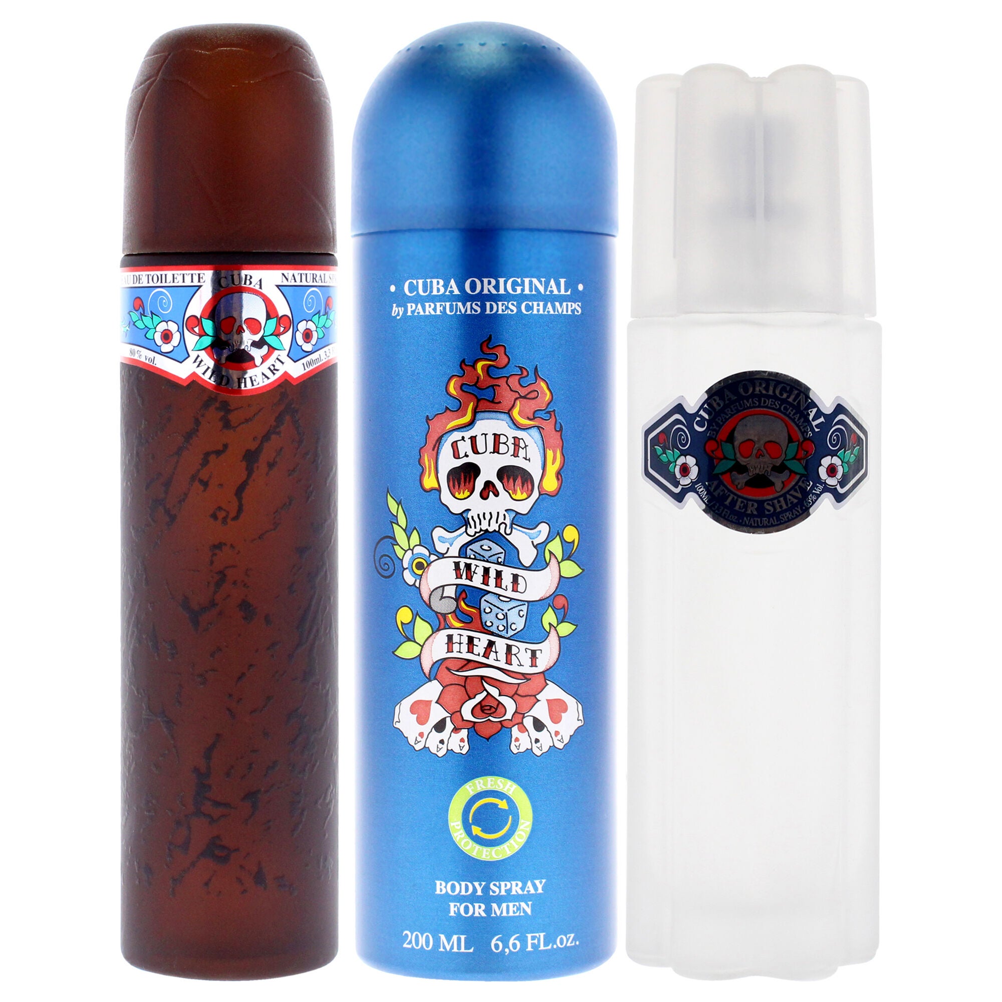 Cuba Wild Heart by Cuba for Men - 3 Pc Gift Set 3.4oz EDT Spray, 3.3oz After Shave, 6.7oz Body Spray, See Description, alternate image number 4