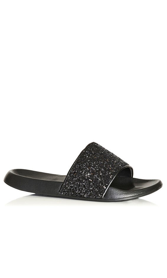 WIDE FIT Sally Sparkle Slide - black, Black, hi-res image number null