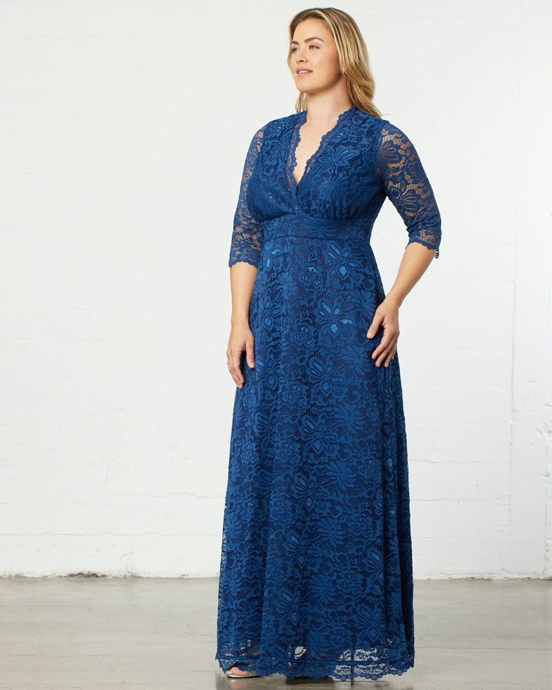 Maria Lace Evening Gown, Nocturnal Navy, alternate image number 1