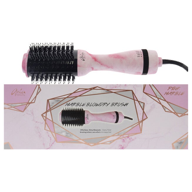 Blowdry Brush - Pink Marble by Aria Beauty for Women - 1 Pc Brush, NA, hi-res image number null
