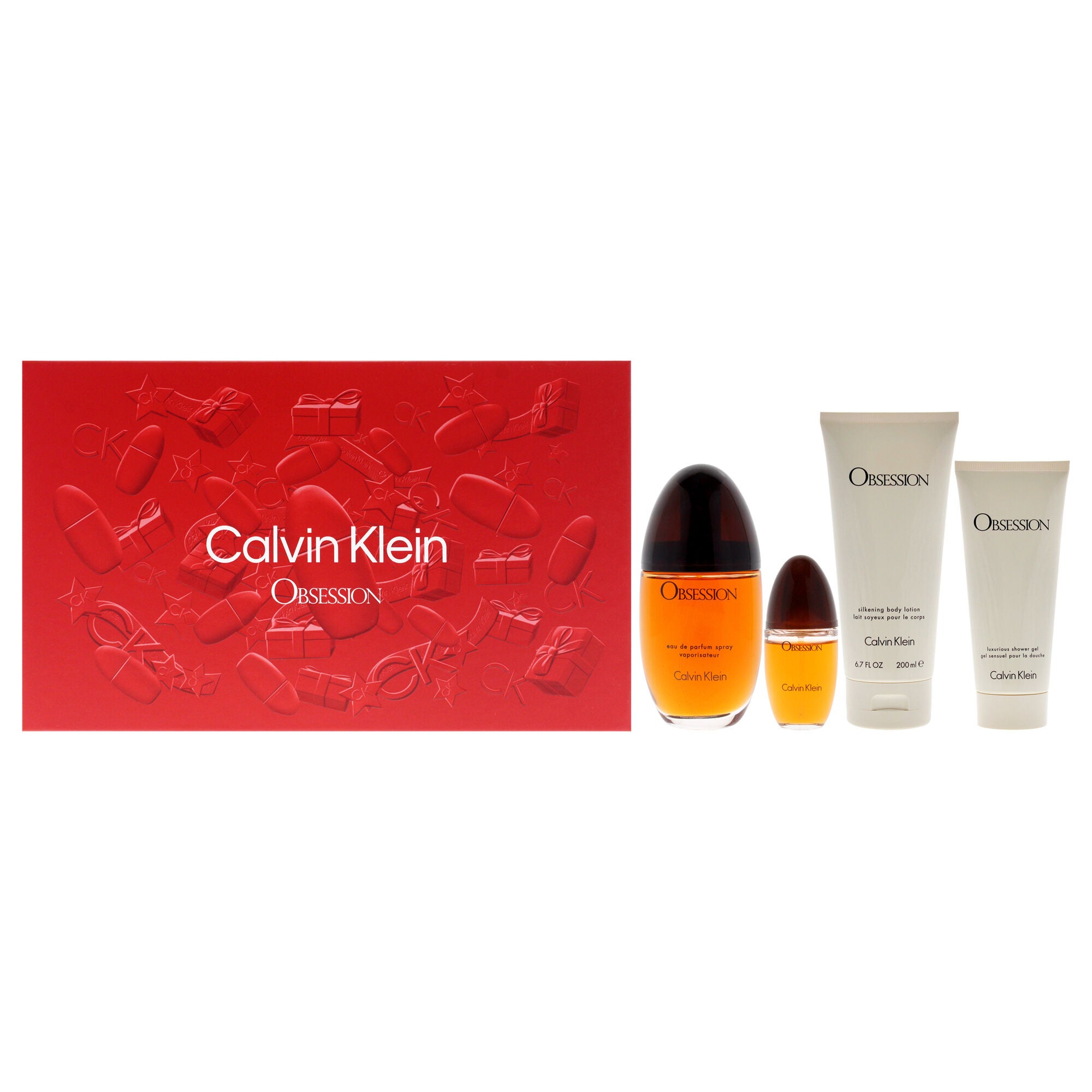 Obsession by Calvin Klein for Women - 4 Pc Gift Set 3.3oz EDP Spray, 0.5oz EDP Spray, 3.4oz Shower Gel, 6.7oz Body Lotion, See Description, hi-res image number 0