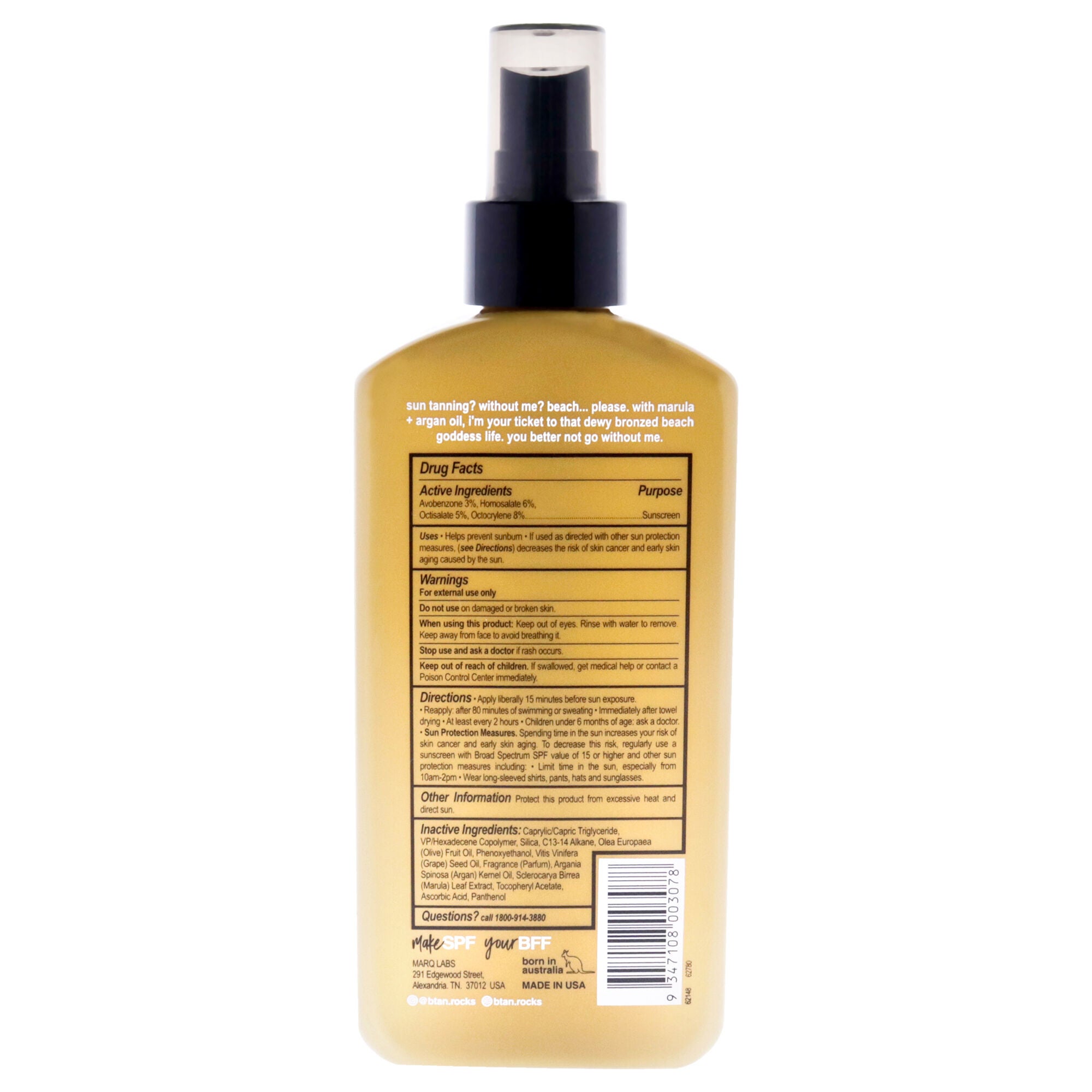 Beach Please Deep Tanning Dry Spray Sunscreen Oil SPF 7 by B.Tan for Unisex - 6.7 oz Sunscreen, See Description, alternate image number 2