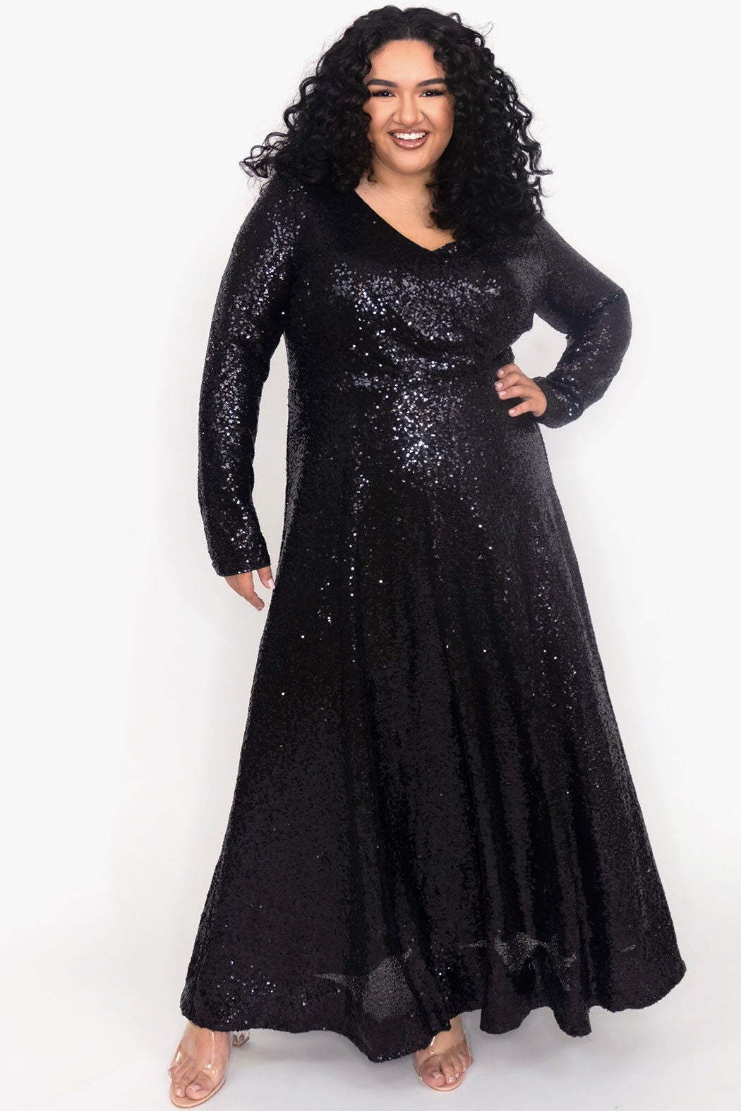 UPTOWN EVENING DRESS, Black / Black, hi-res image number 0