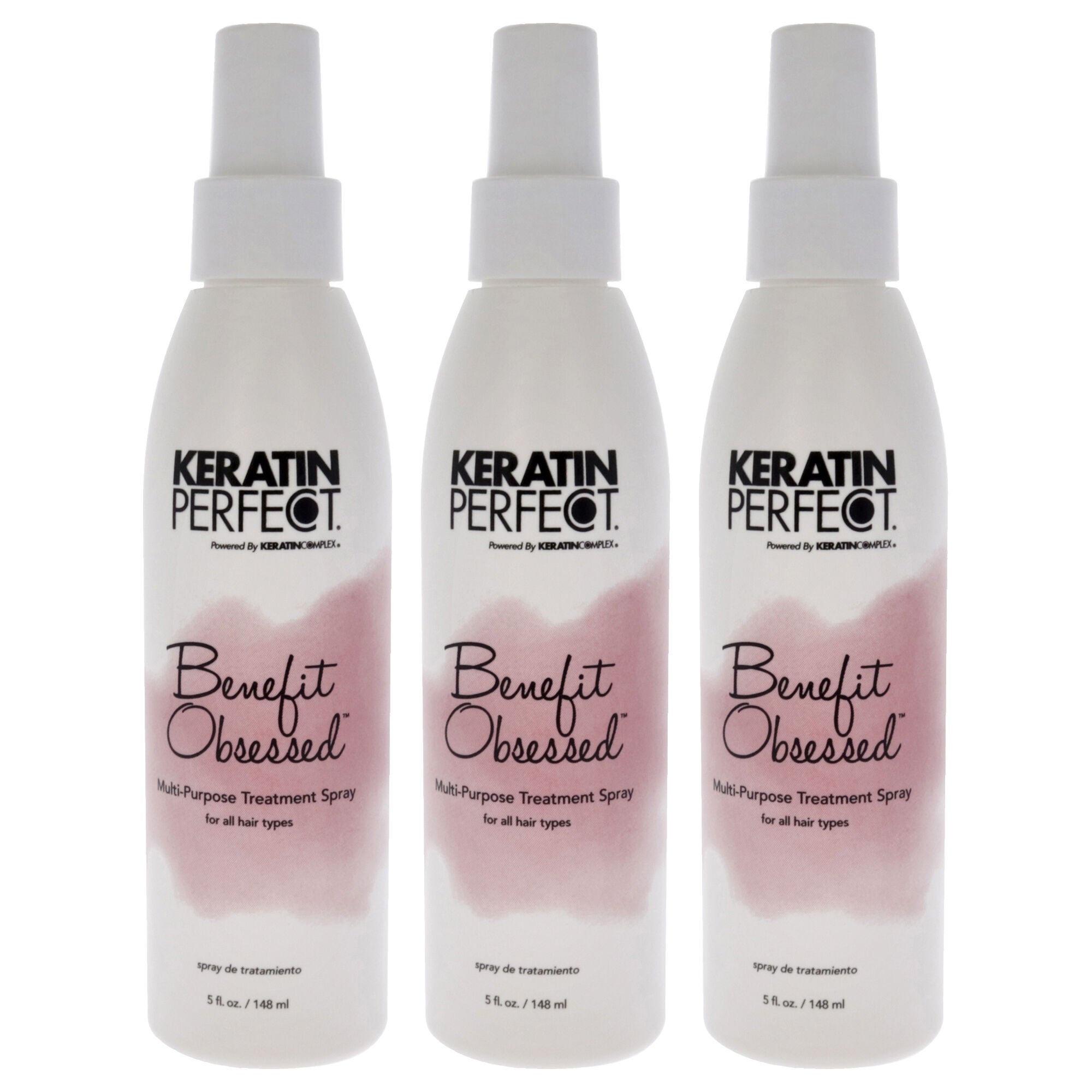 Keratin Benefit Obsessed Treatment Spray by Keratin Perfect for Unisex - 5 oz Treatment - Pack of 3, See Description, hi-res image number 0