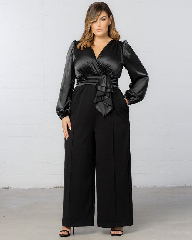 Refined Satin Jumpsuit, , alternate image number null